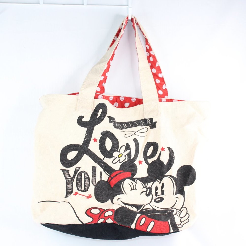 Disney Store 2017 Canvas Retro Mickey Minnie Tote #164 - Picture 2 of 5